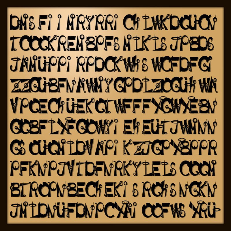 Plastischer Text und Ziffern – Text zum nicht lesen I