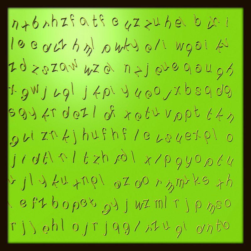 Plastischer Text und Ziffern – Text zum nicht lesen II