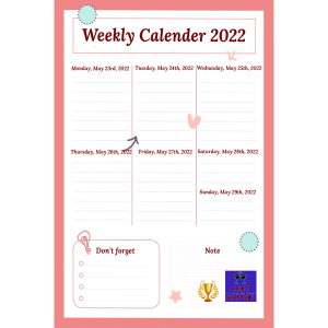 Weekly Calender 2022